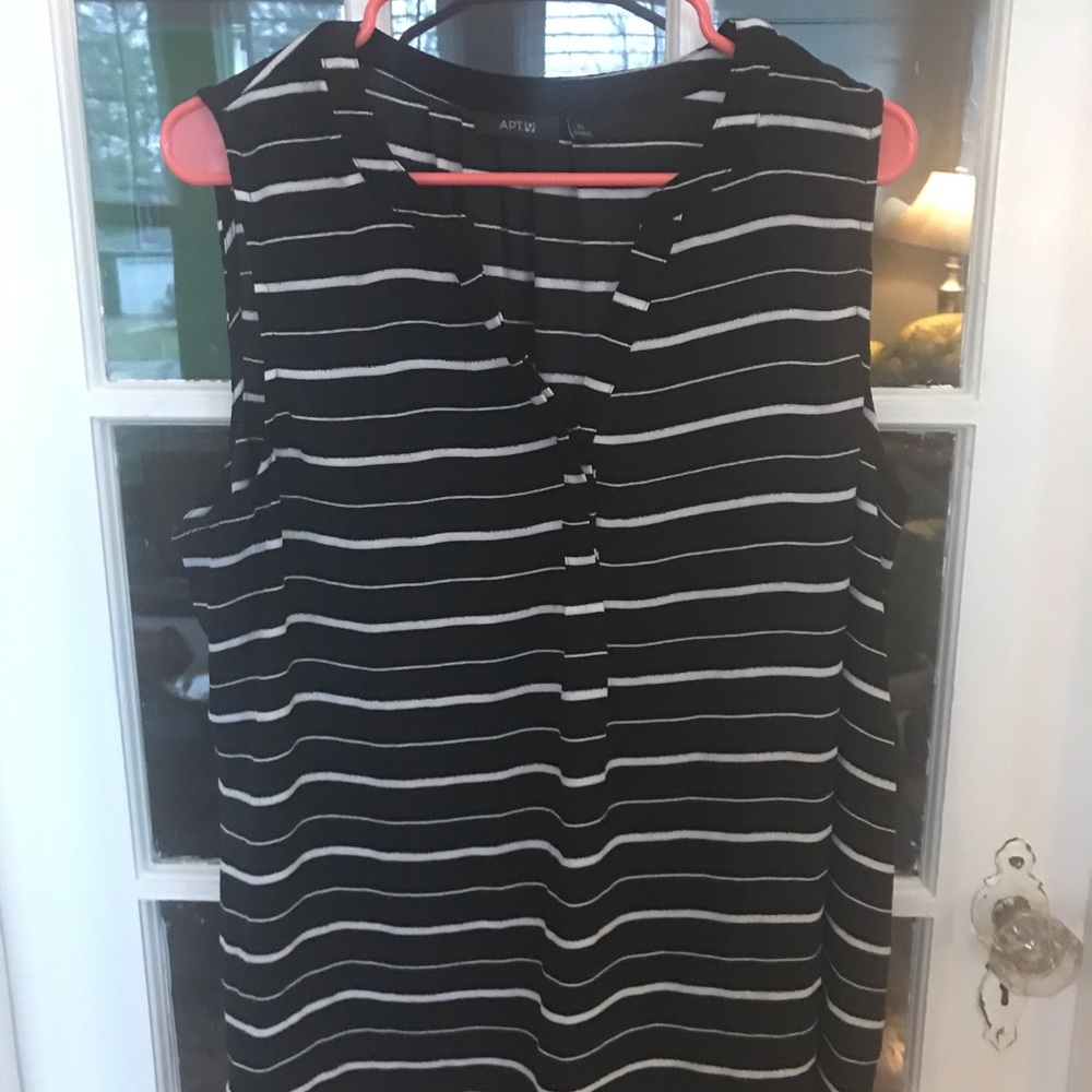 Apt. 9 Black and white stripe blouse